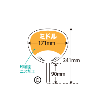 うちわ印刷 ミドルサイズ