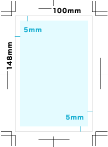 年賀はがきのサイズ（100×148mm）の上下左右5mm以上には余白が必要