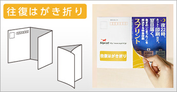 圧着はがき往復はがき折り